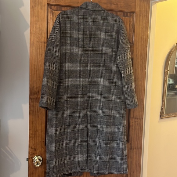Zara Plaid Wool Blend Coat - Picture 5 of 5